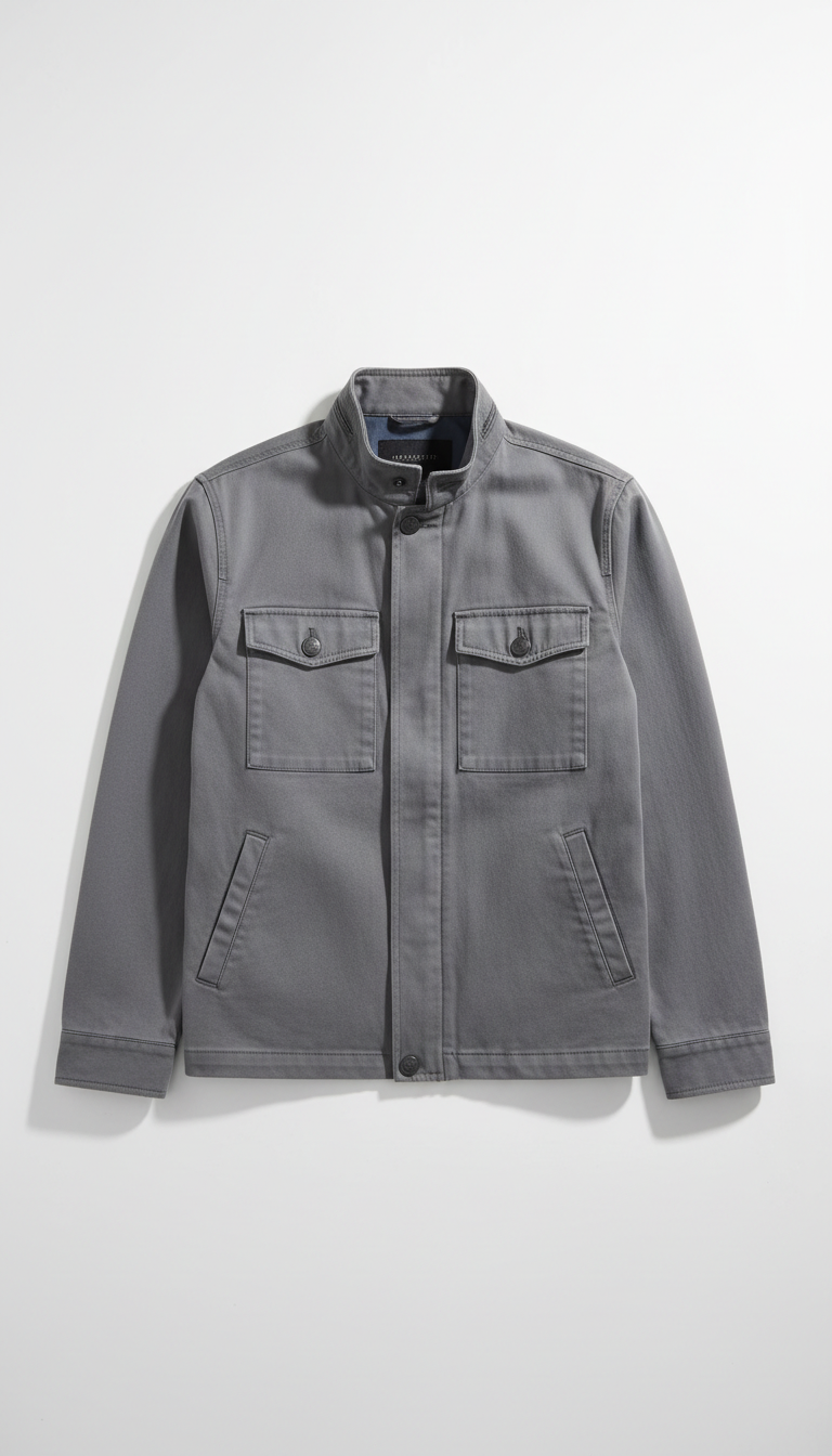 Utility jacket in concrete grey