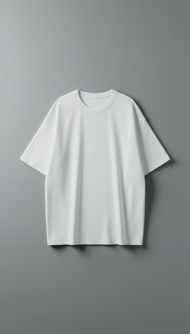 Oversized boxy tee in chalk white